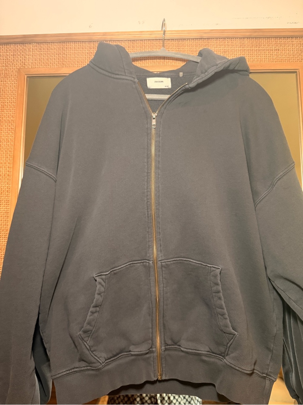Joah Brown NICE Oversized Zip Hoodie in Wash Black - Picture 7 of 13